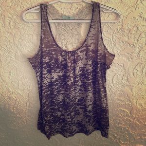 Maurice’s Brown/cream crocheted back tank. Size XL